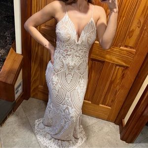 Ivory/Nude Sequin Full-length Dress